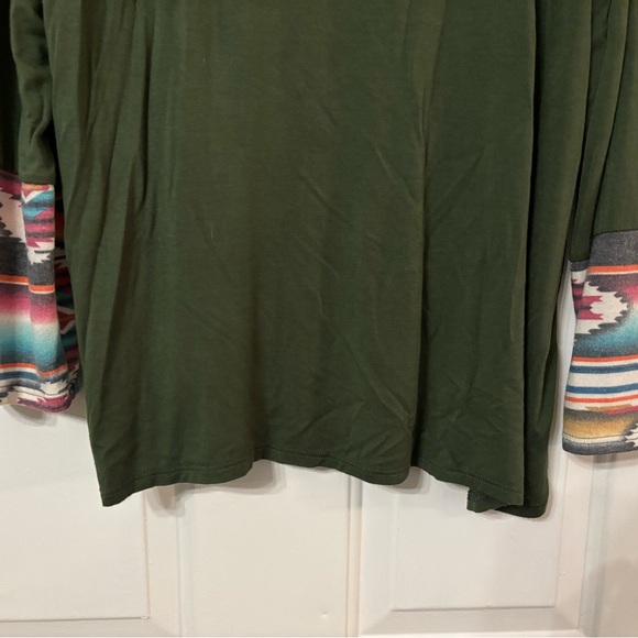 Chic Soul Forest Green Aztec Tunic - Picture 4 of 7